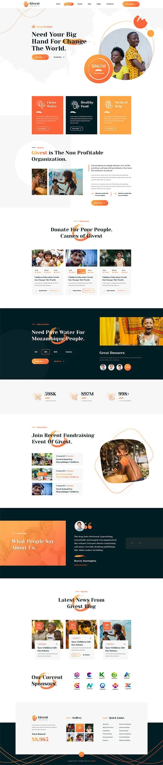 Givest - Non Profit PSD Template