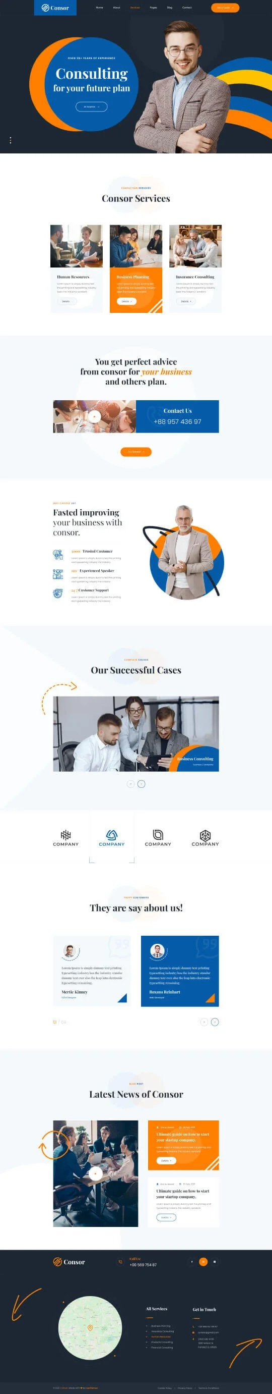 Consor - Multi Purpose One Page PSD Template